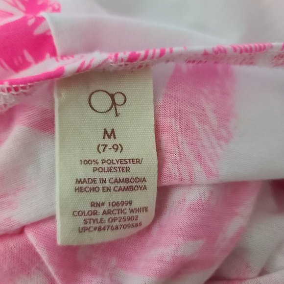 Op halter beach dress high low pink white sz M - Picture 6 of 7